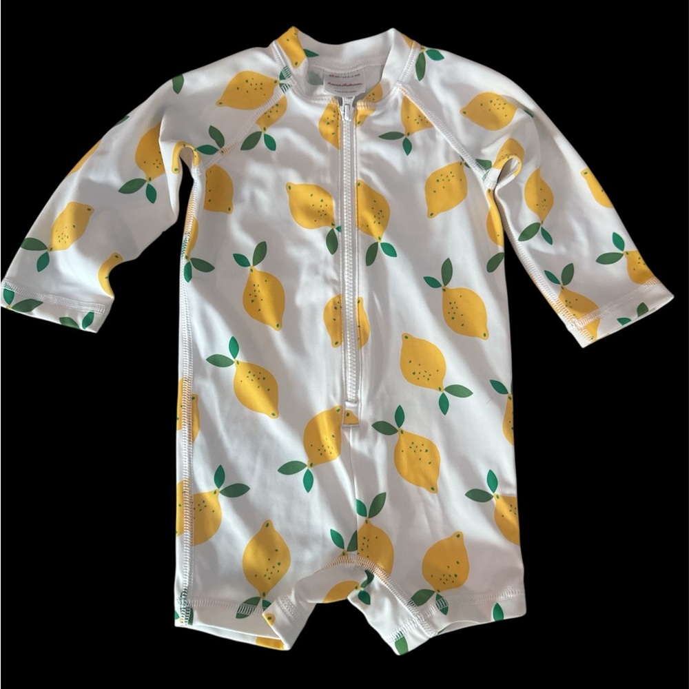 Hanna Anderson Lemon RASHGUARD  swimsuit romper Size 3-6m